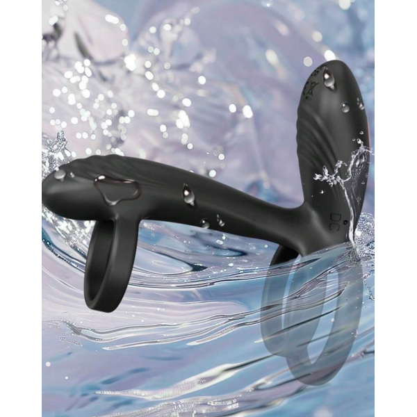 Anillo vibrador para pene con estimulador dual
