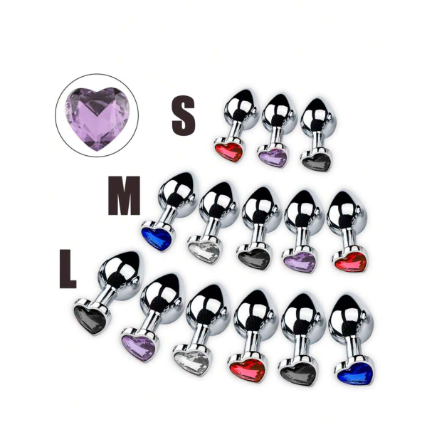 Plug anal de metal con diamante de cristal