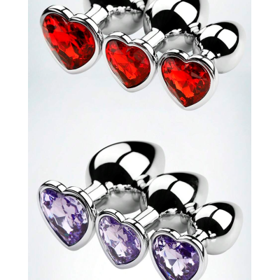 Plug anal de metal con diamante de cristal