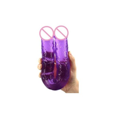 Dildo doble de 38 cm de largo, flexible, hecho en silicon suave. Dildo doble de 38 cm de largo, flexible, hecho en silicon suave.