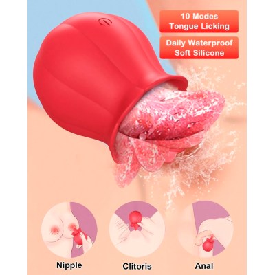 Vibrador en forma de rosa para estimulación múltiple